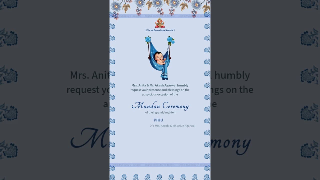 Mundan Cermony Invitation (SKU Code: DMCC002)