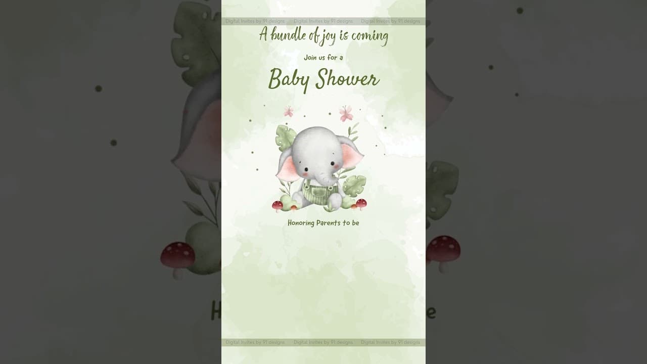 Baby shower digital invitation card (SKU Code: DBS025)