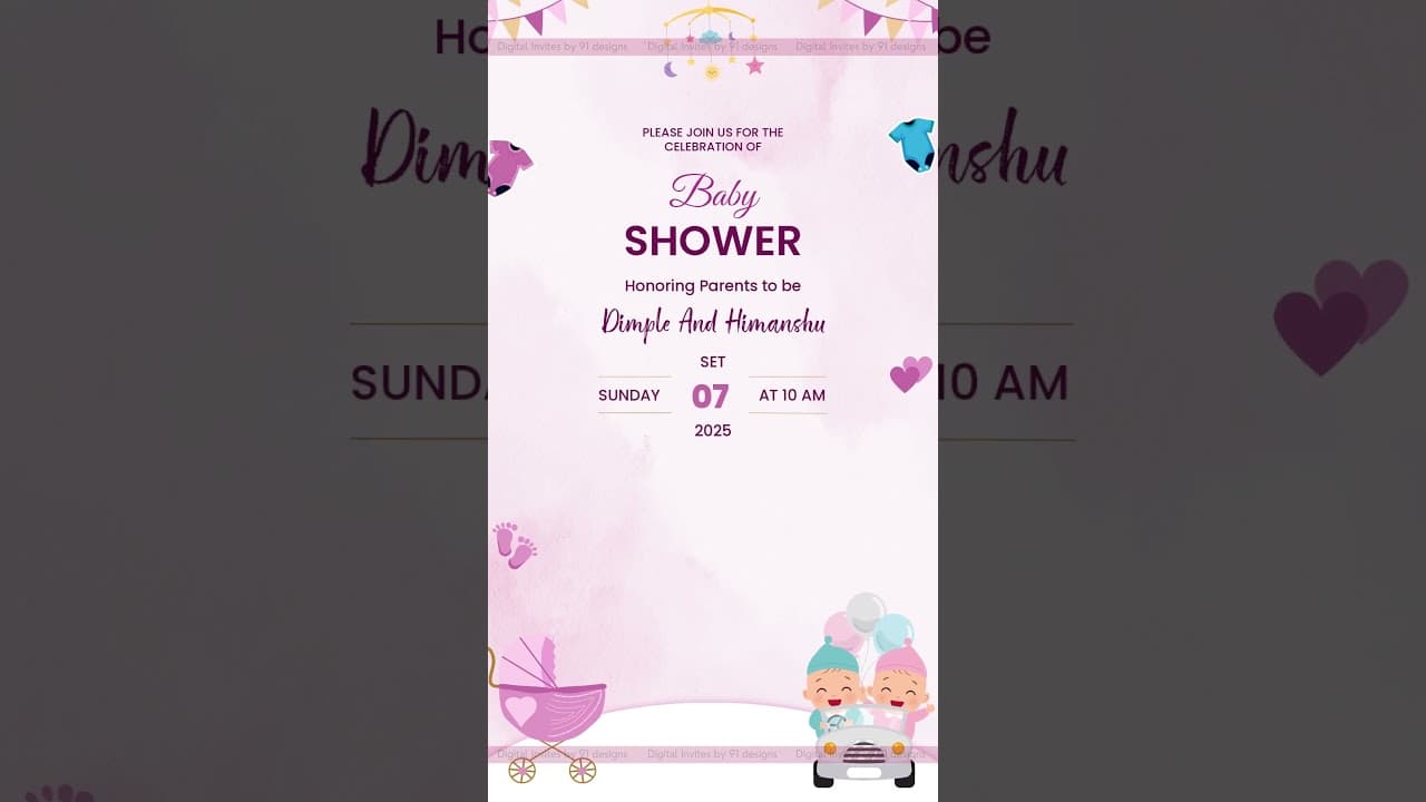 Baby shower digital invitation card (SKU Code: DBS029)