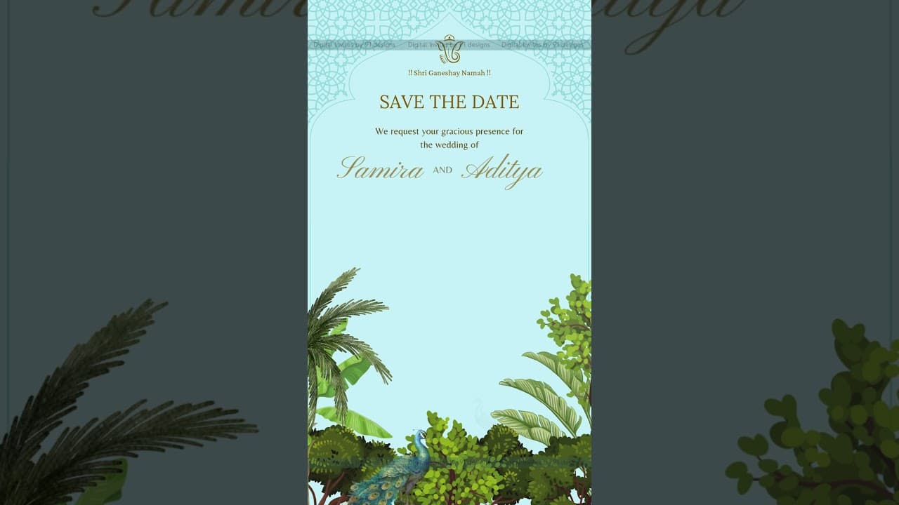 Save the date digital wedding invitation (SKU Code: DSTD003)