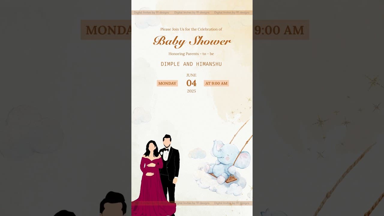 Baby shower digital invitation card (SKU Code: DBS032)