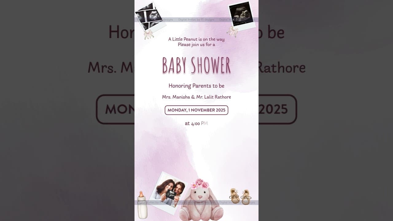 Baby shower digital invitation card (SKU Code: DBS031)