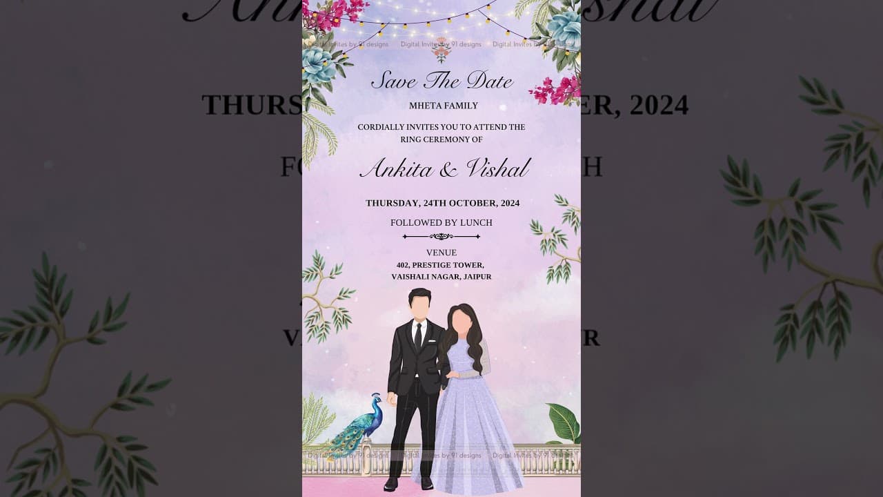 Save the date beautiful Digital weeding card (SKU Code: DSTD008)
