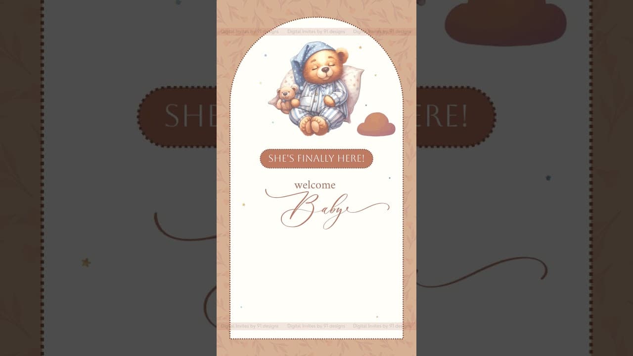 Baby Naming Ceremony Invitation | Digital Invite 👶✨ (SKU Code: DBNC014)