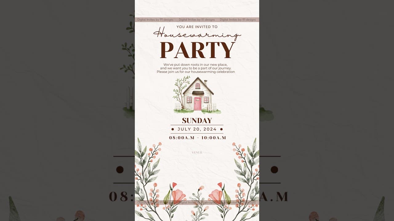 Digital invitation card for house warming (SKU Code: DHW004)