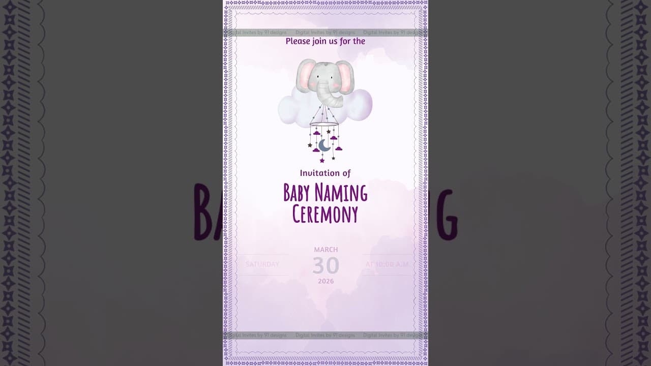 Baby Naming Ceremony Invite (SKU Code: DBNC020)
