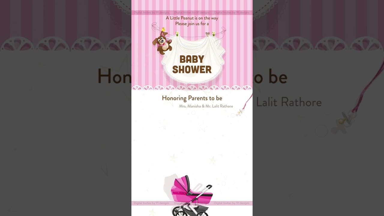 Baby shower digital invitation card (SKU Code: DBS028)
