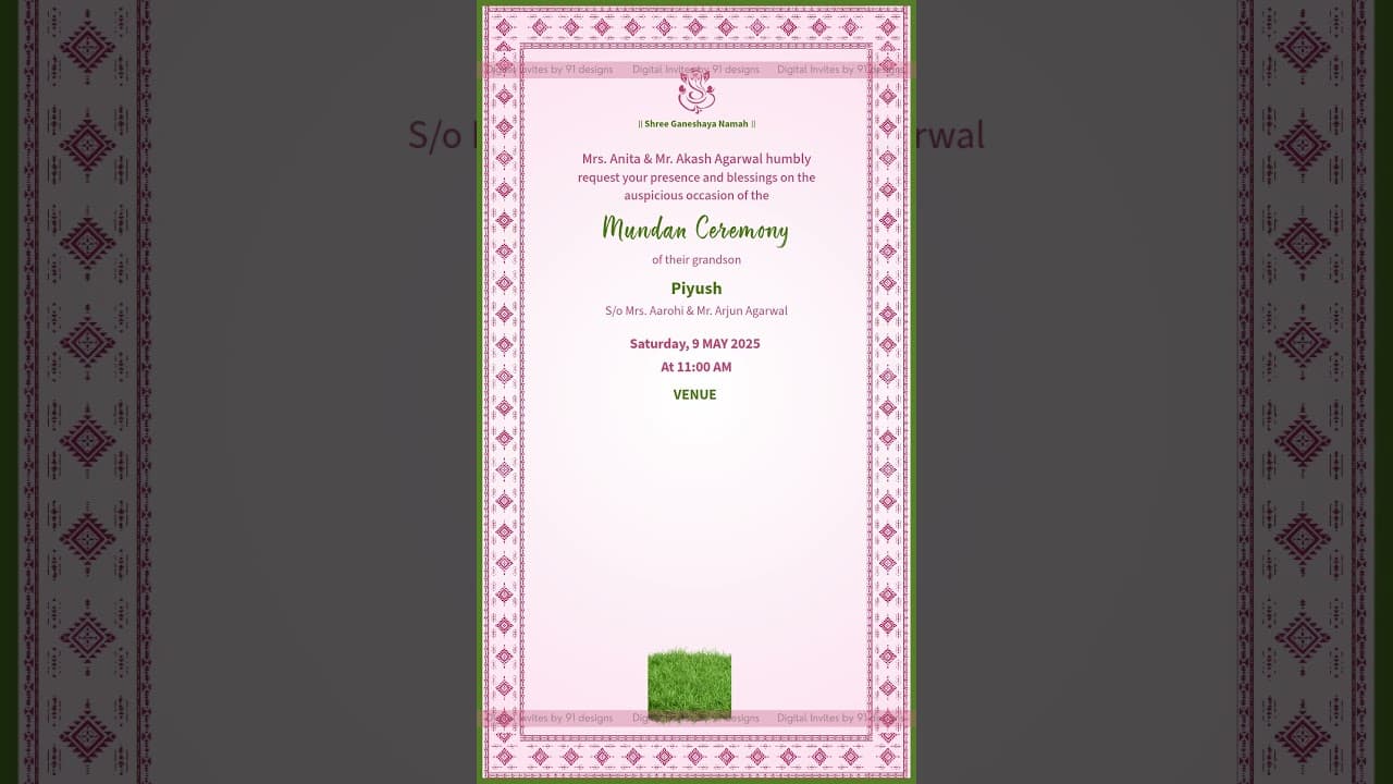 Mundan Cermony Invitation (SKU Code: DMCC004)