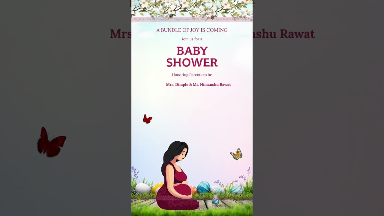 Baby shower digital invitation card (SKU Code: DBS030)