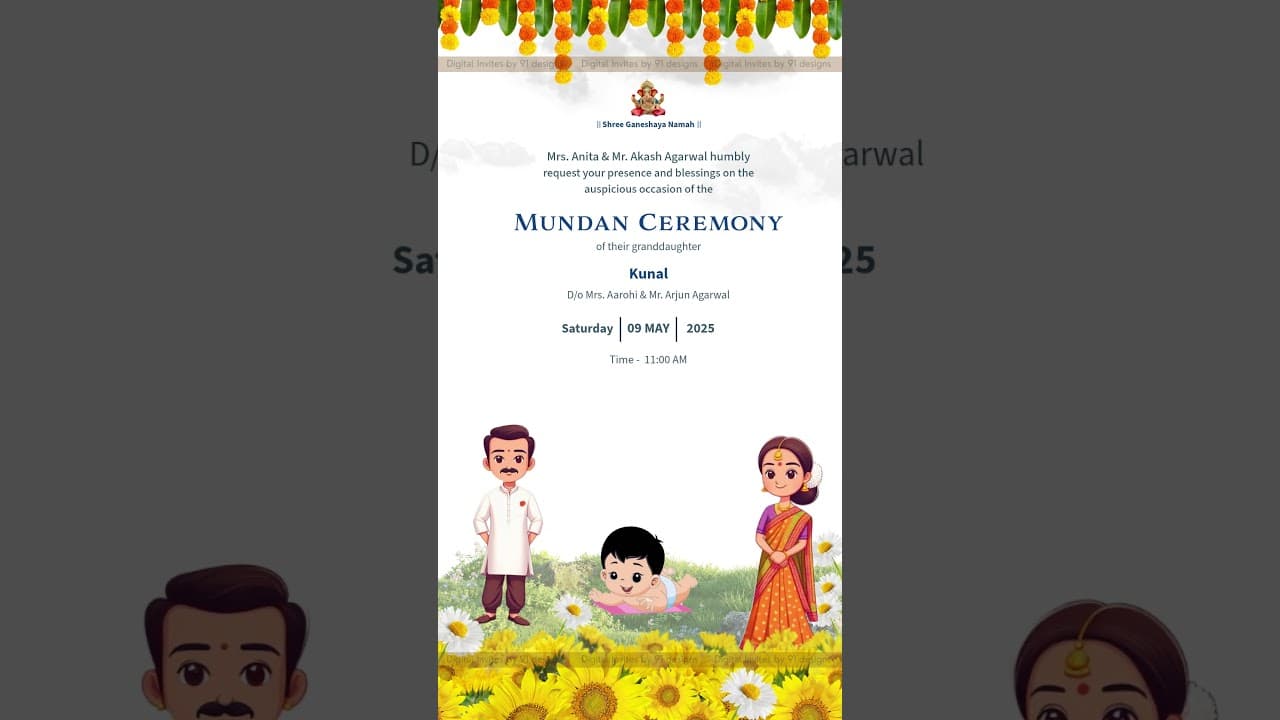Mundan Cermony Invitation (SKU Code: DMCC005)