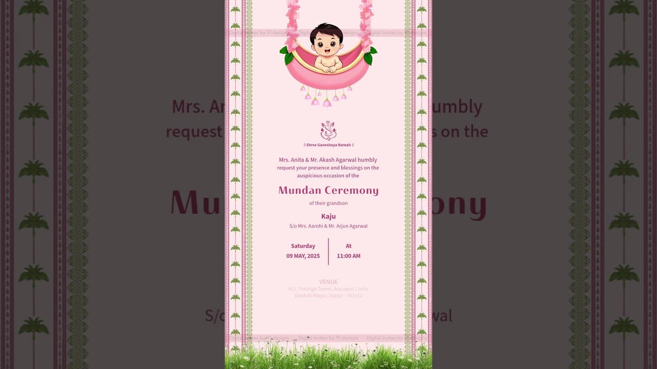 Mundan Cermony Invitation (SKU Code: DMCC003)