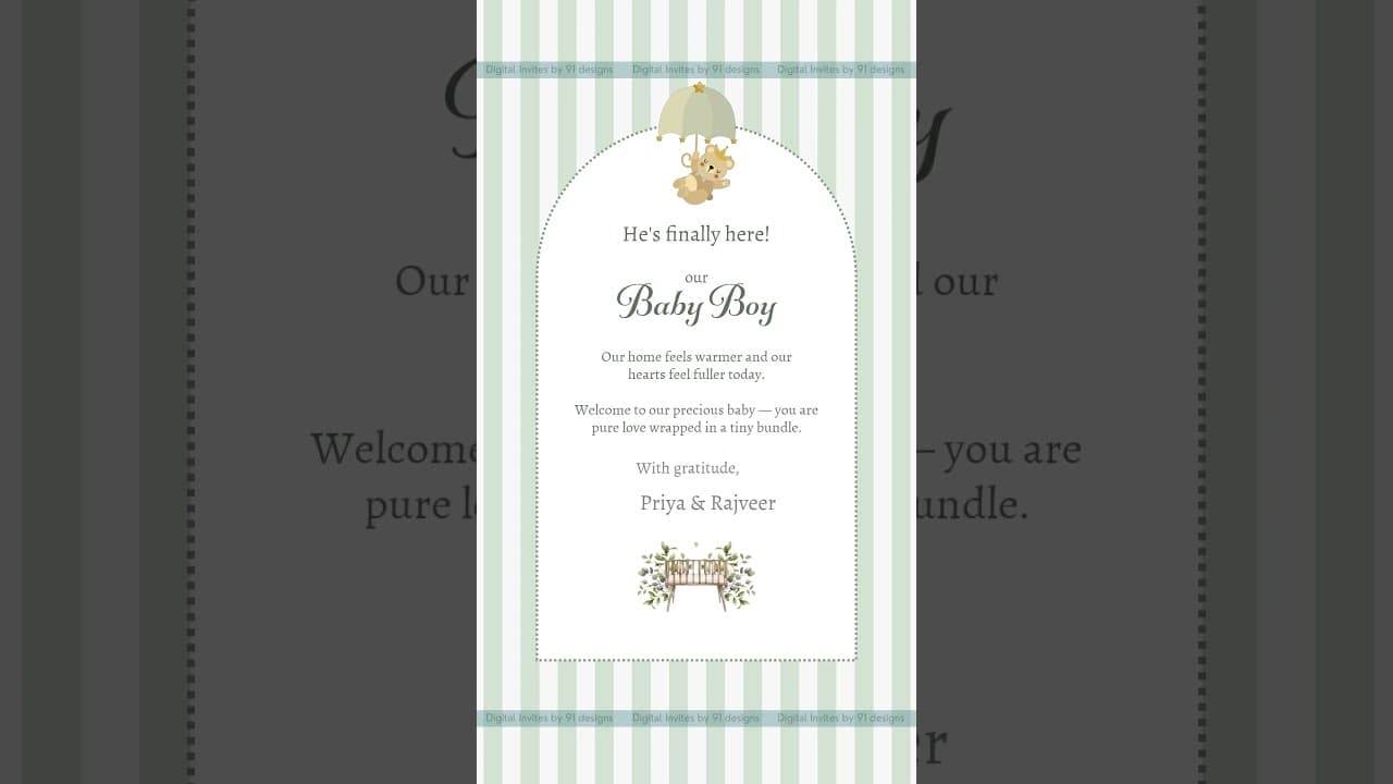 Baby Naming Ceremony Invitation | Digital Invite 👶✨ (SKU Code: DBNC010)