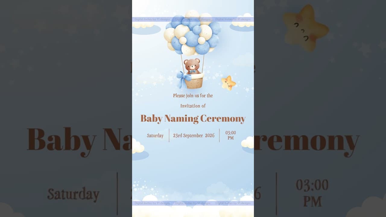 Baby Naming Ceremony Invite (SKU Code: DBNC016)
