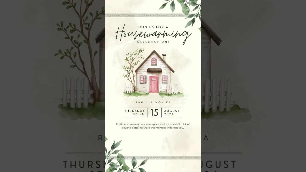 House warming invitation (SKU Code: DHW001)