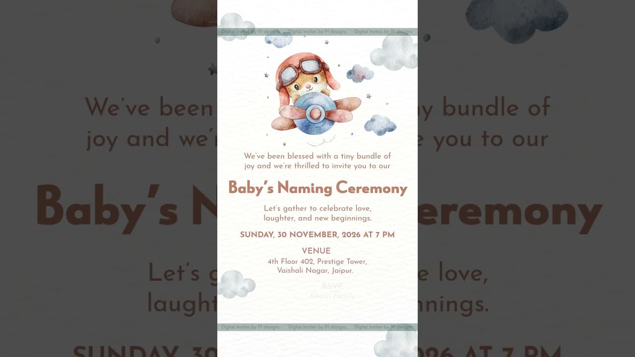 Baby Naming Ceremony Invite (SKU Code: DBNC019)