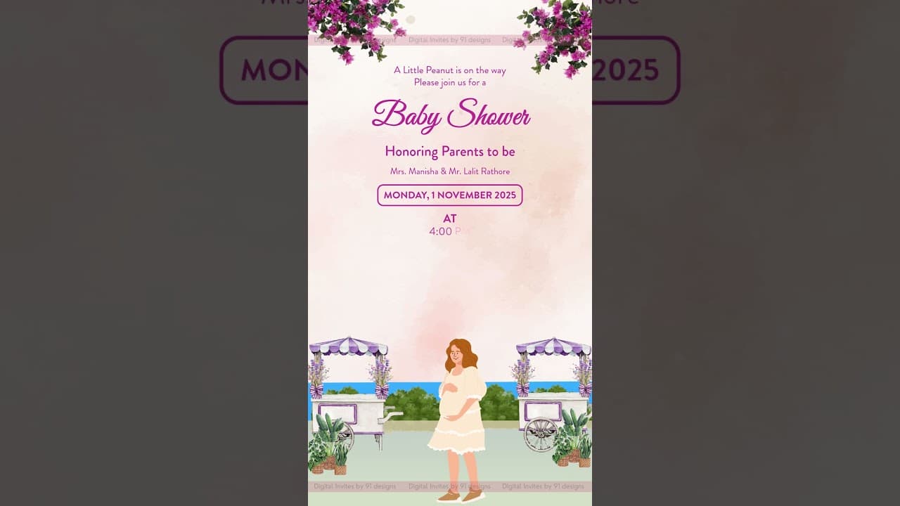 Baby shower digital invitation card (SKU Code: DBS027)