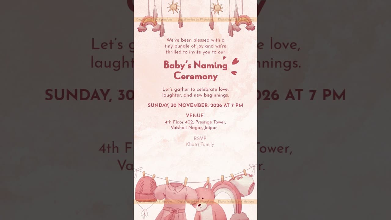 Baby Naming Ceremony Invite (SKU Code: DBNC018)