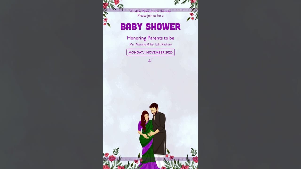 Baby shower digital invitation card (SKU Code: DBS026)