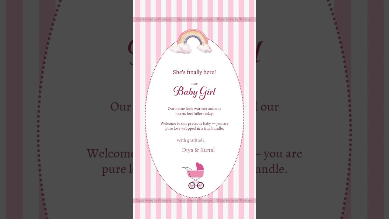 Baby Naming Ceremony Invitation | Digital Invite 👶✨ (SKU Code: DBNC011)