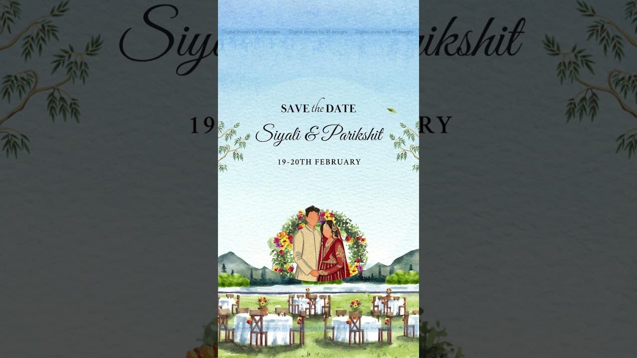 Stunning Wedding digital invitation (SKU Code: DSTD004)