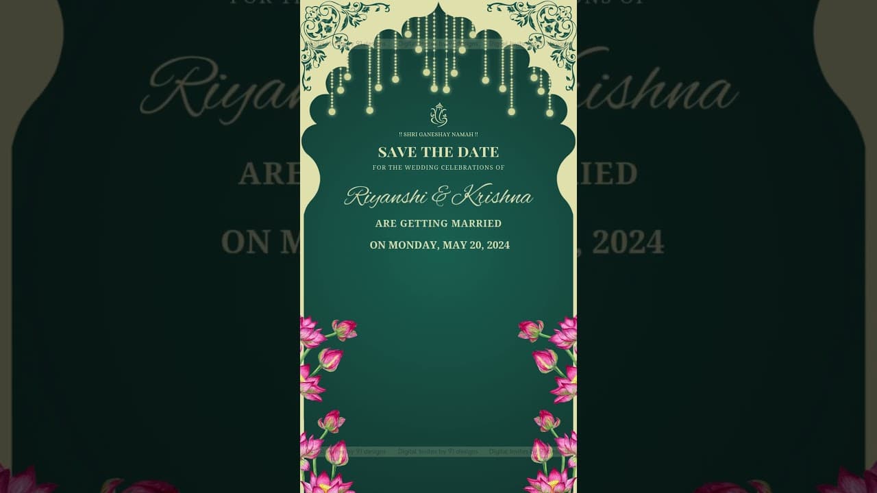 Stunning Weeding E invitations (SKU Code: DSTD007)