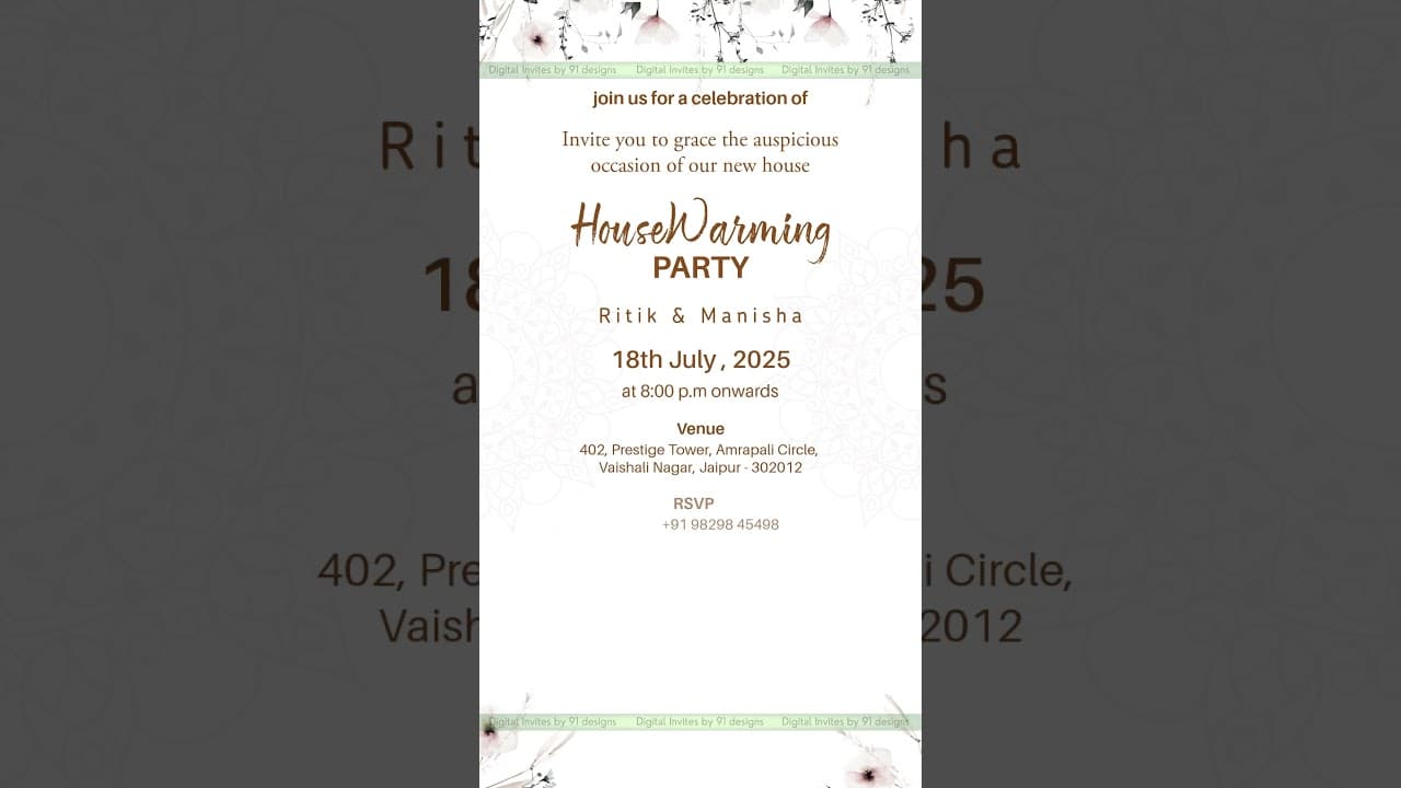 House warming invitation (SKU Code: DHW012)