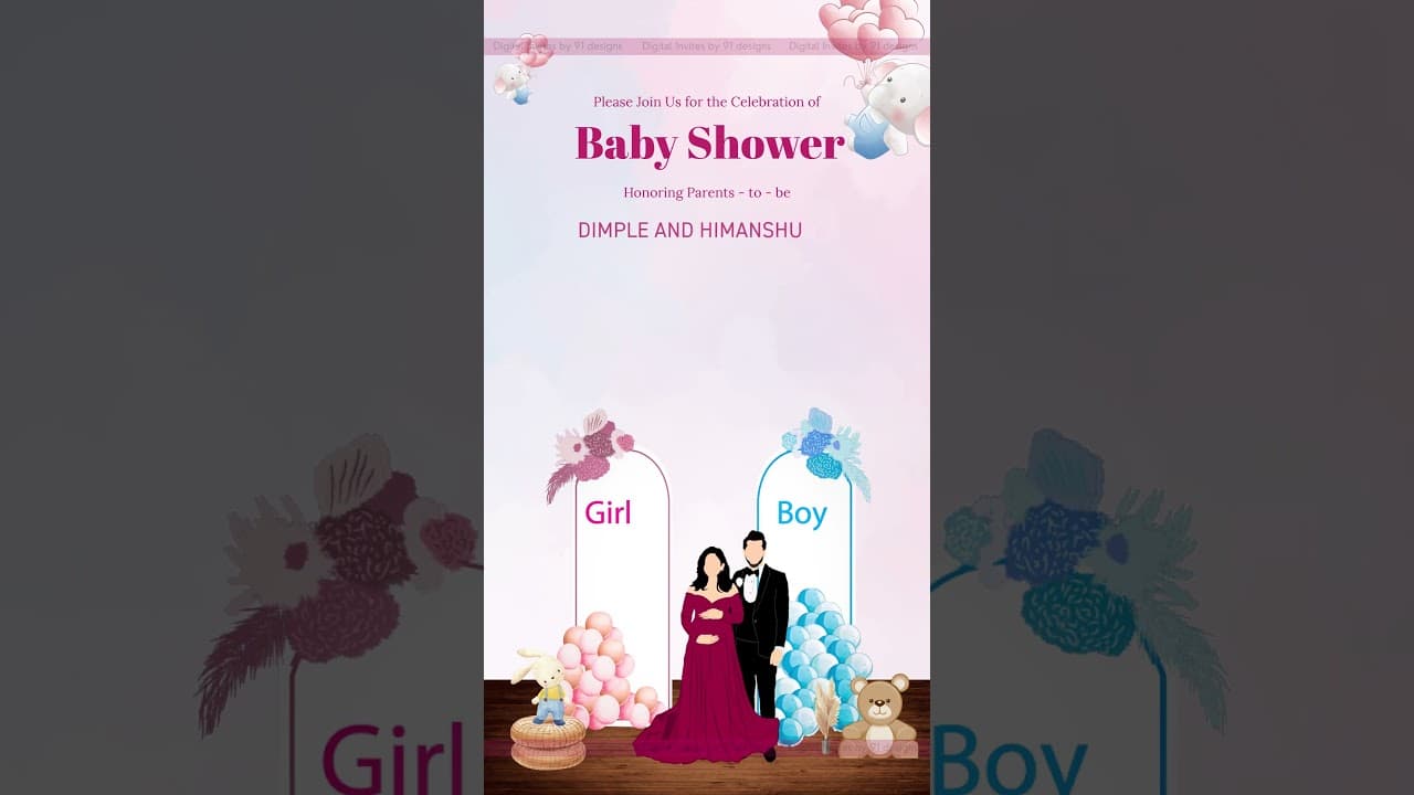 Baby shower digital invitation card (SKU Code: DBS022)