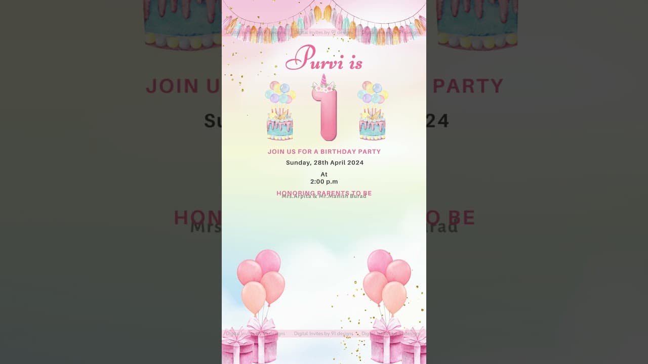 Beautiful Birthday Invitation Cards ( SKU Code: DBC002)
