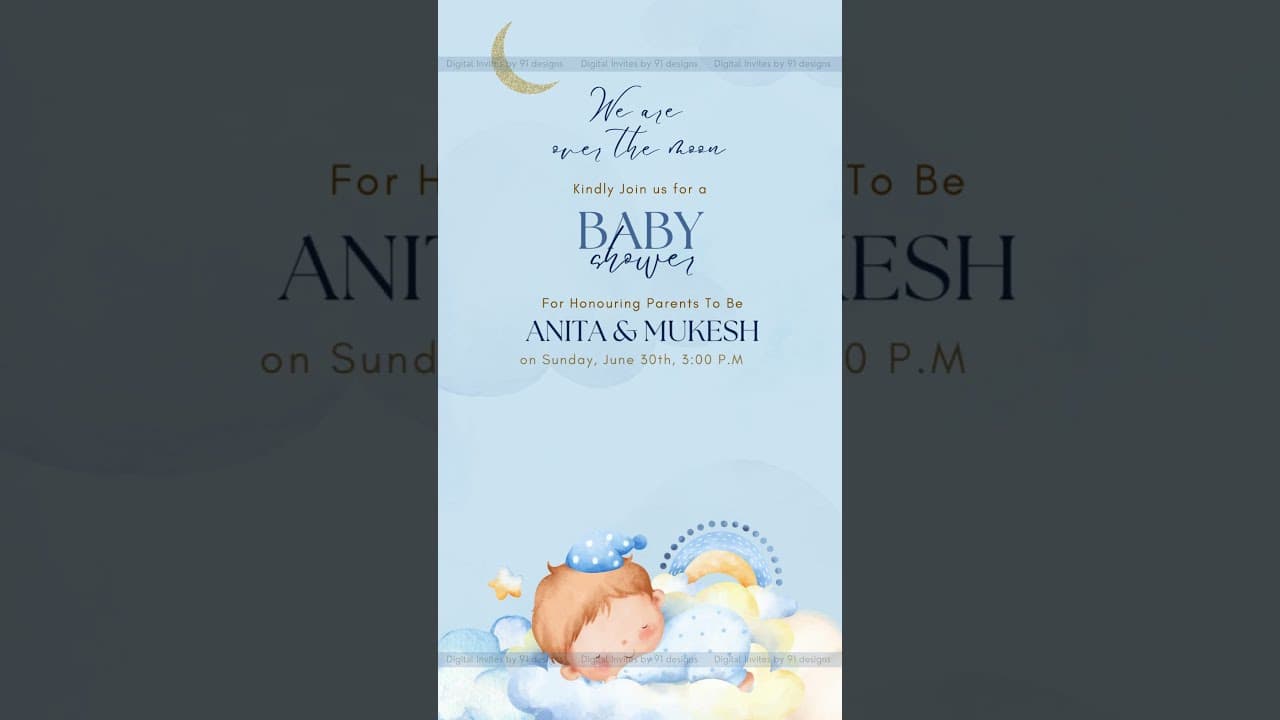Baby shower digital invitation card (SKU Code: DBS013)