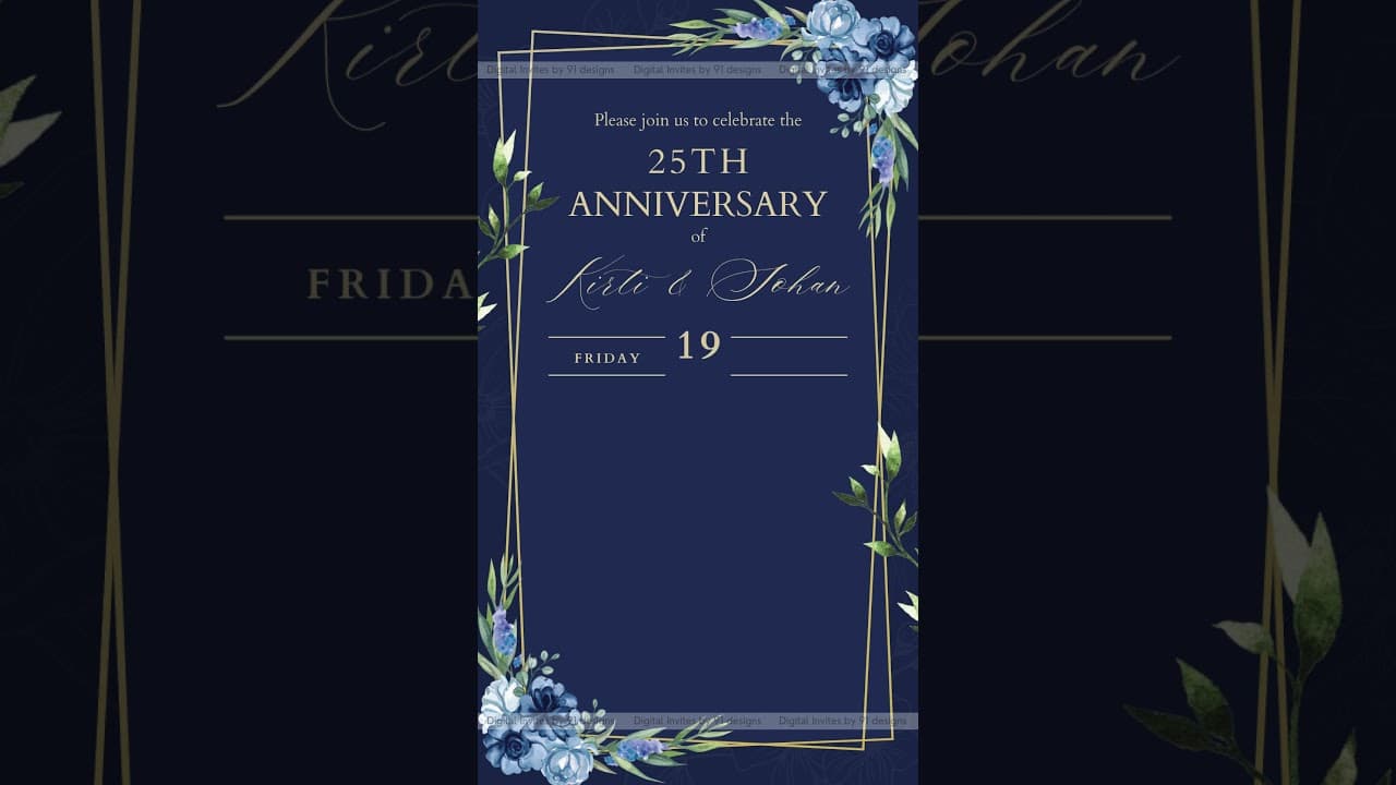 25th Anniversary invitation (SKU Code: DAC005)