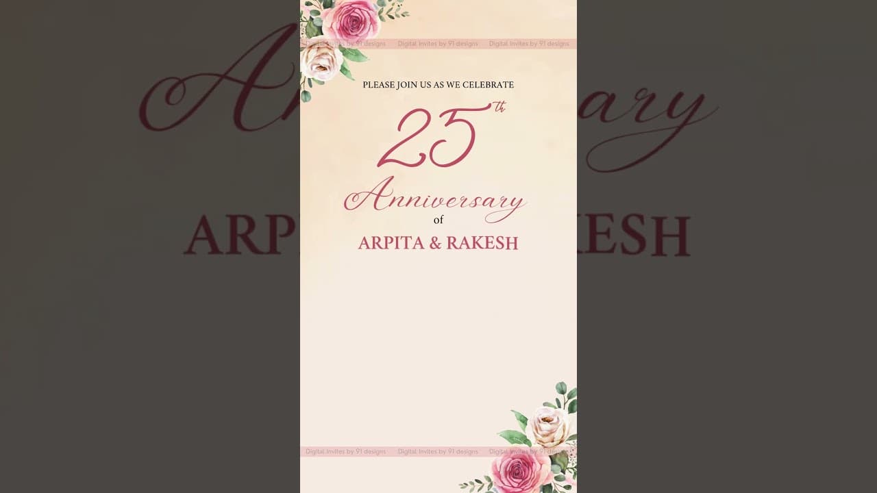 25th Anniversary invitation (SKU Code: DAC007)