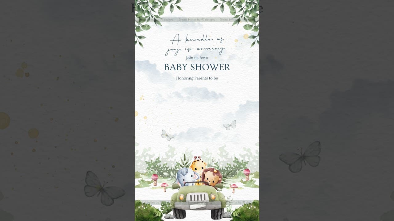 Baby shower digital invitation card (SKU Code: DBS003)