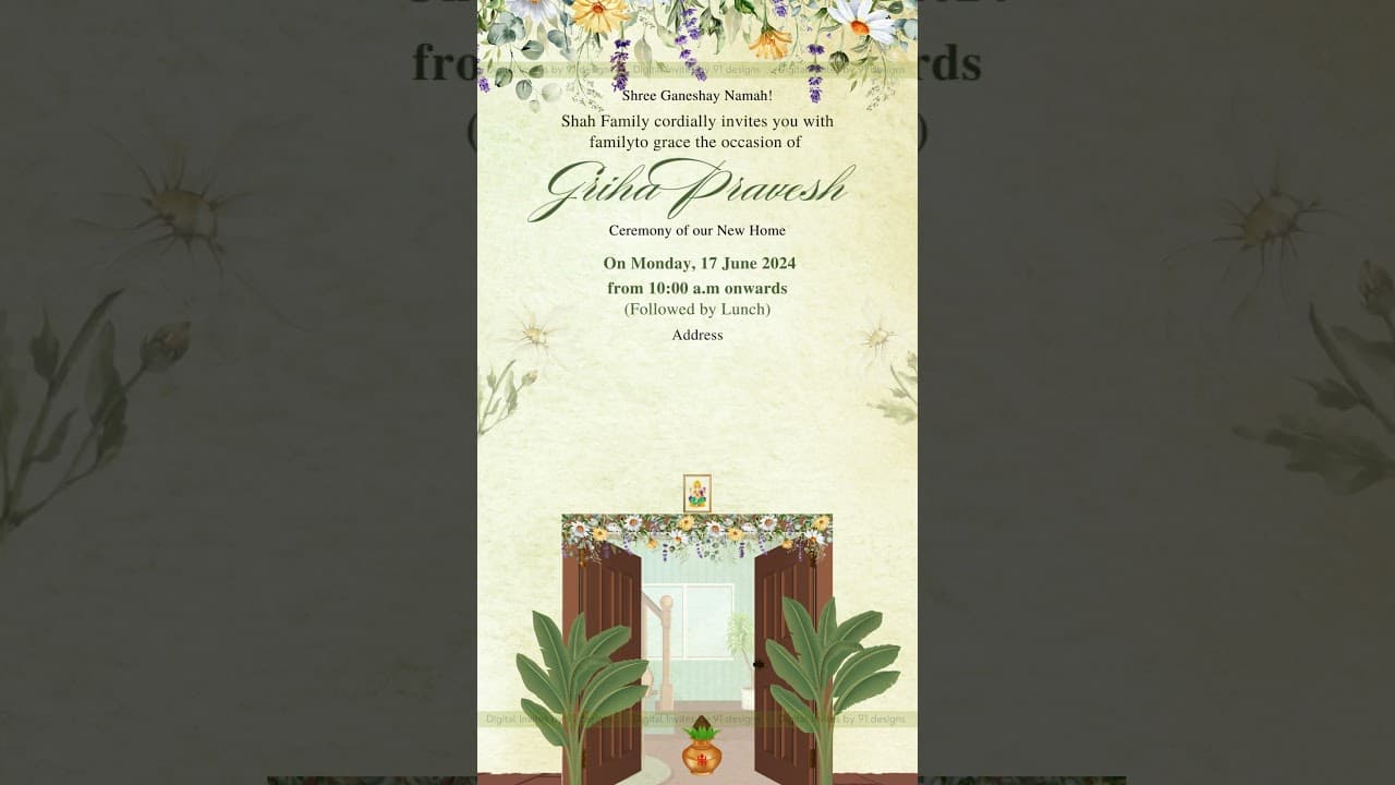 Griha Pravesh invitations for beautiful homes (SKU Code: DGP008)