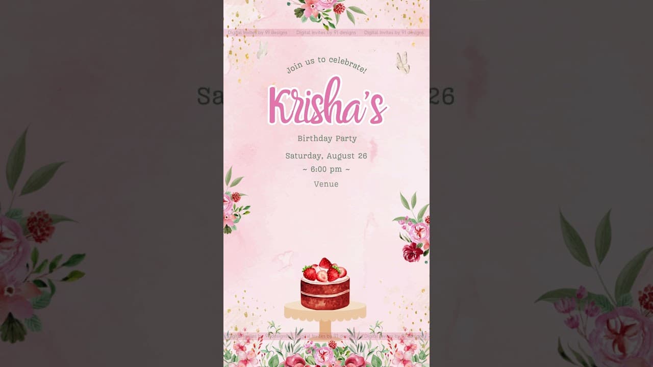 Beautiful Birthday Invitation Cards ( SKU Code: DBC014)