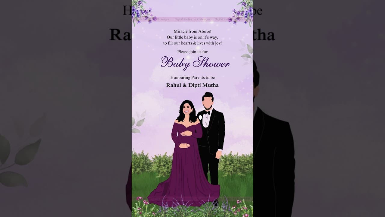 Baby shower digital invitation card (SKU Code: DBS014)