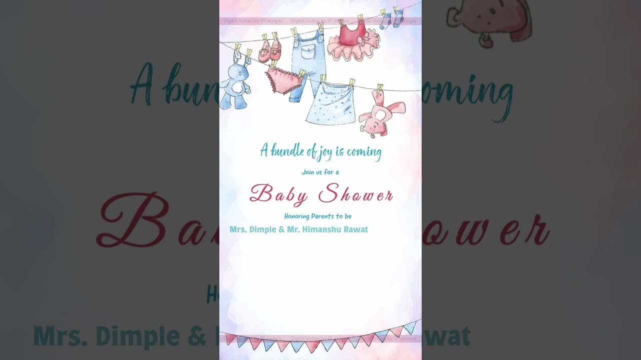 Baby shower digital invitation card (SKU Code: DBS023)