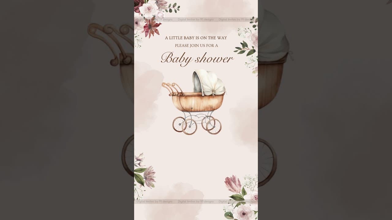 Baby shower digital invitation card (SKU Code: DBS010)