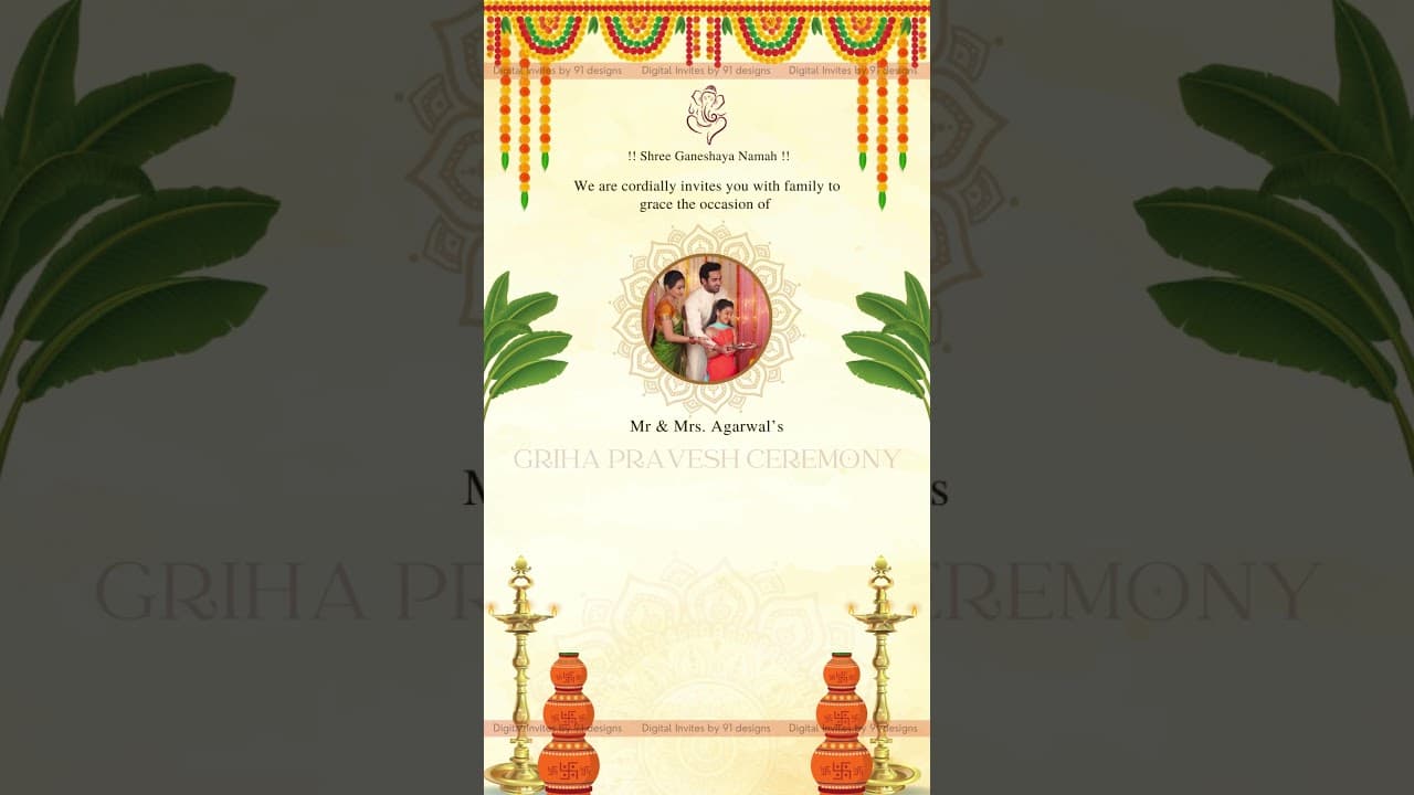 Beautiful Griha Pravesh card (SKU Code: DGP003)