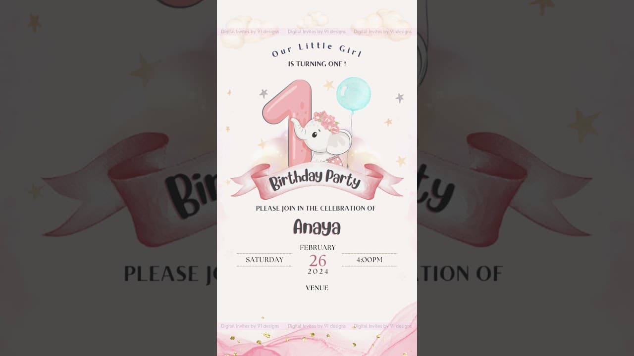 Beautiful Birthday Invitation Cards ( SKU Code: DBC001)