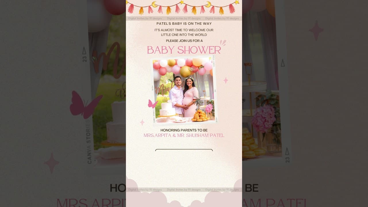 Baby shower digital invitation card (SKU Code: DBS006)