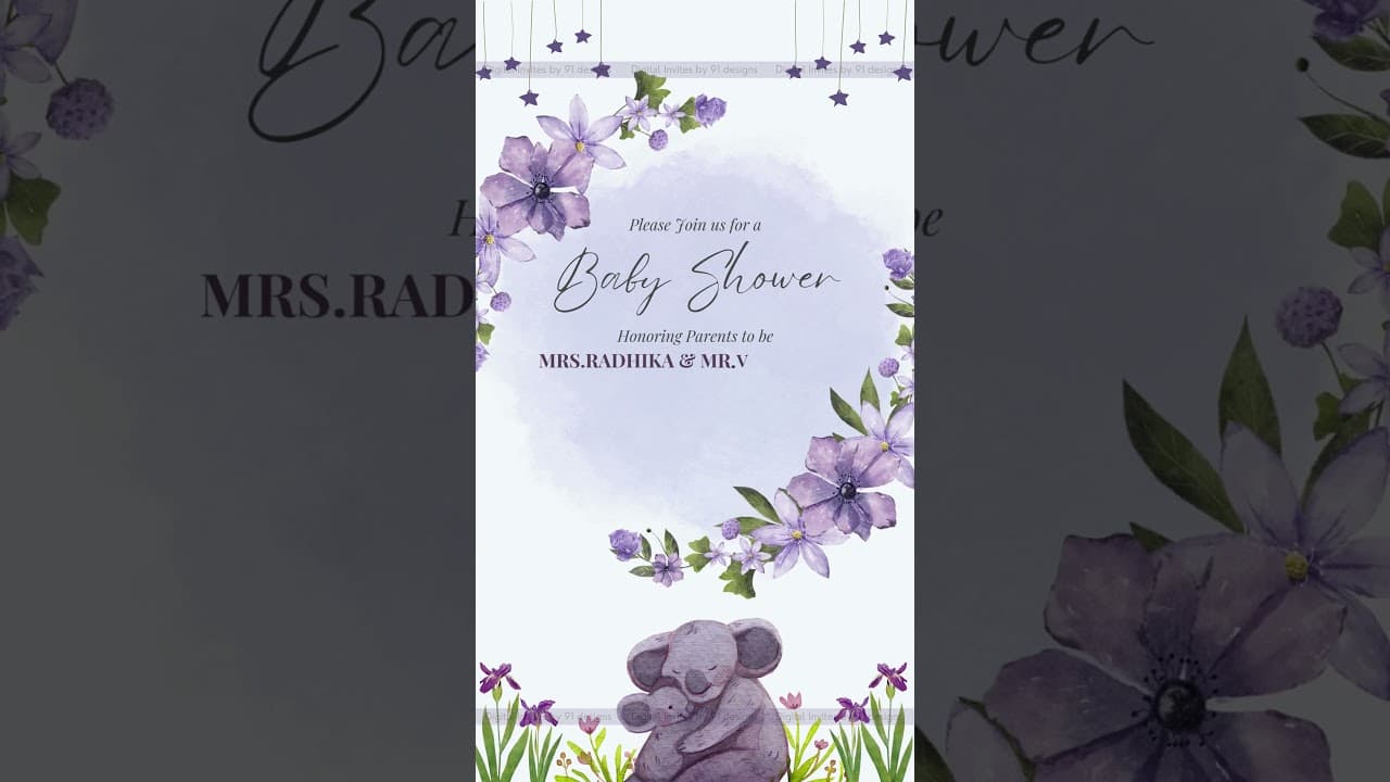 Baby shower digital invitation card (SKU Code: DBS007)