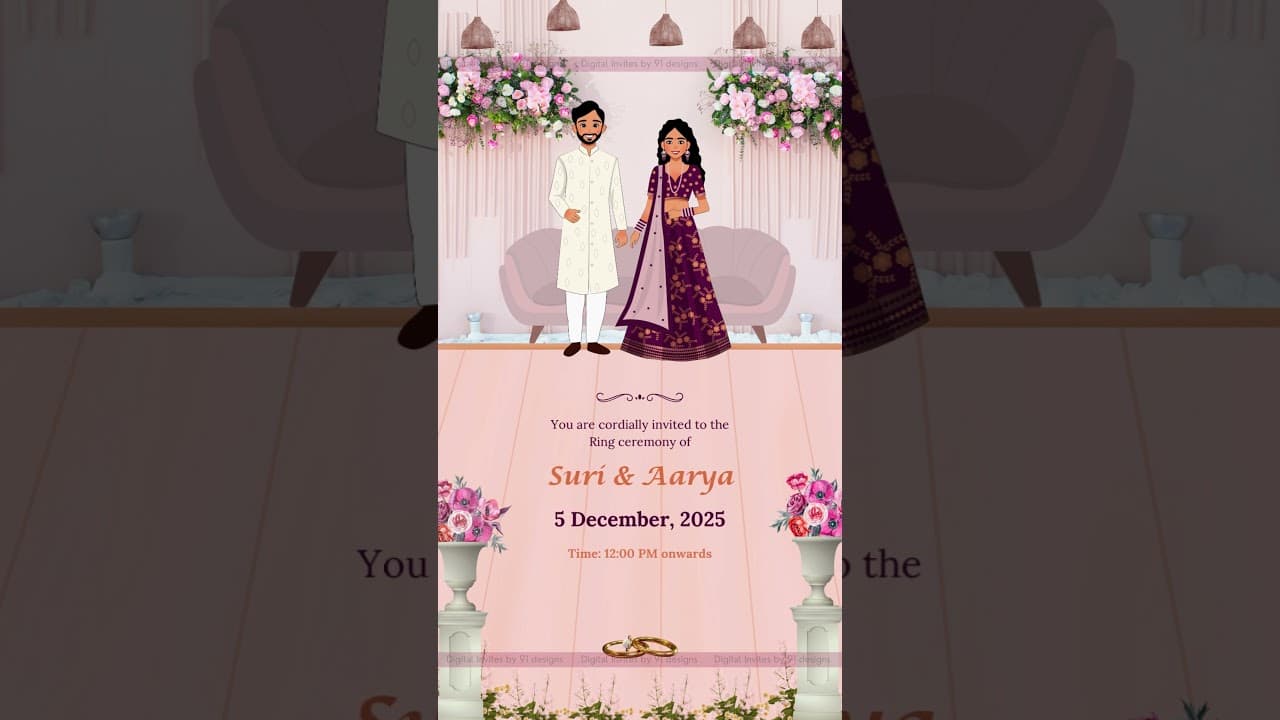 ENGAGEMENT INVITATION CARD DEC002