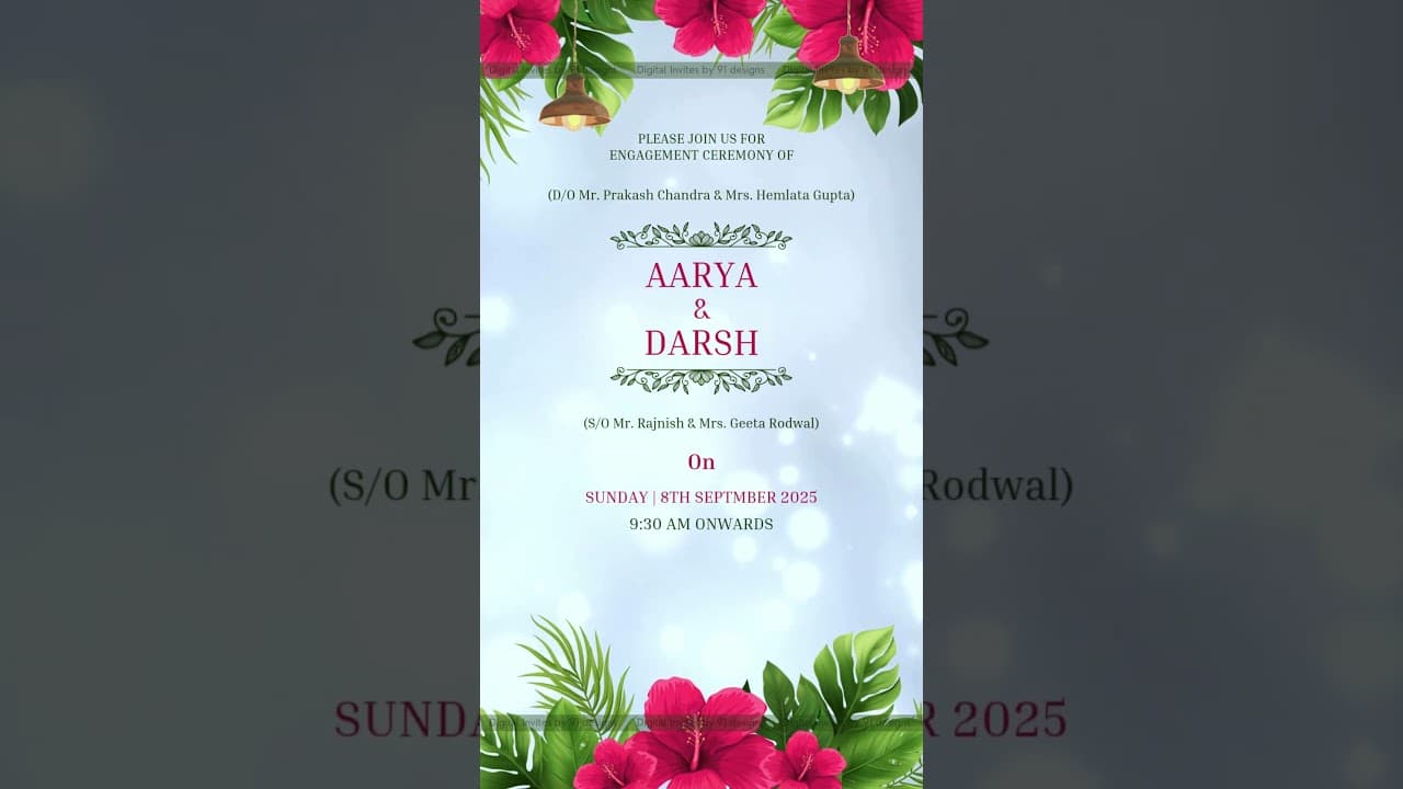 ENGAGEMENT INVITATION CARD DEC005