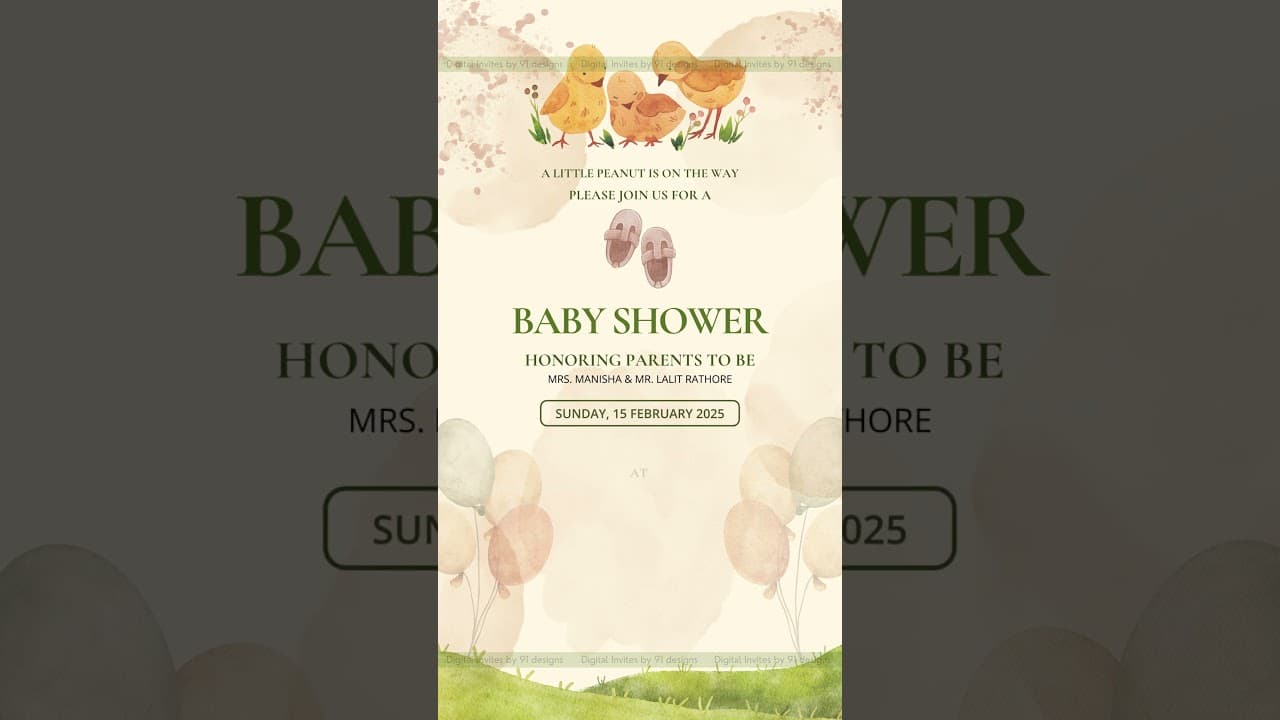 Baby shower digital invitation card (SKU Code: DBS009)