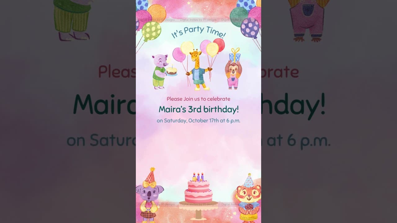 Beautiful Birthday Invitation Cards ( SKU Code: DBC013)