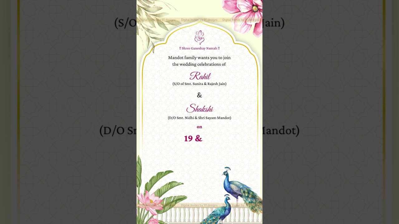 Wedding invitation (DWC005) #partyplanning #digitalinvite #wedding