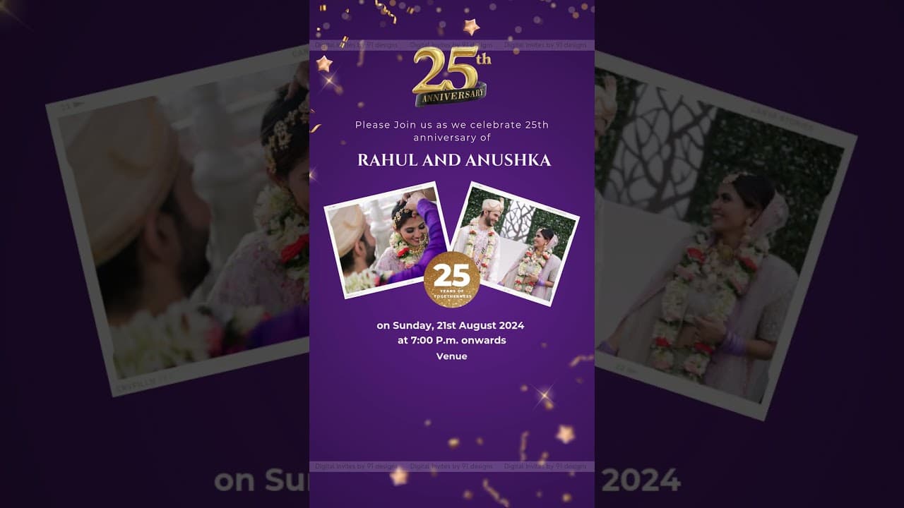 25th Anniversary invitation (SKU Code: DAC006)