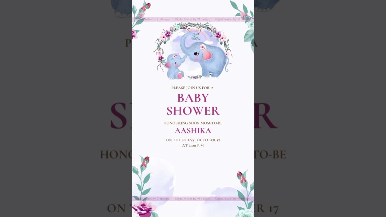 Baby shower digital invitation card (SKU Code: DBS015)