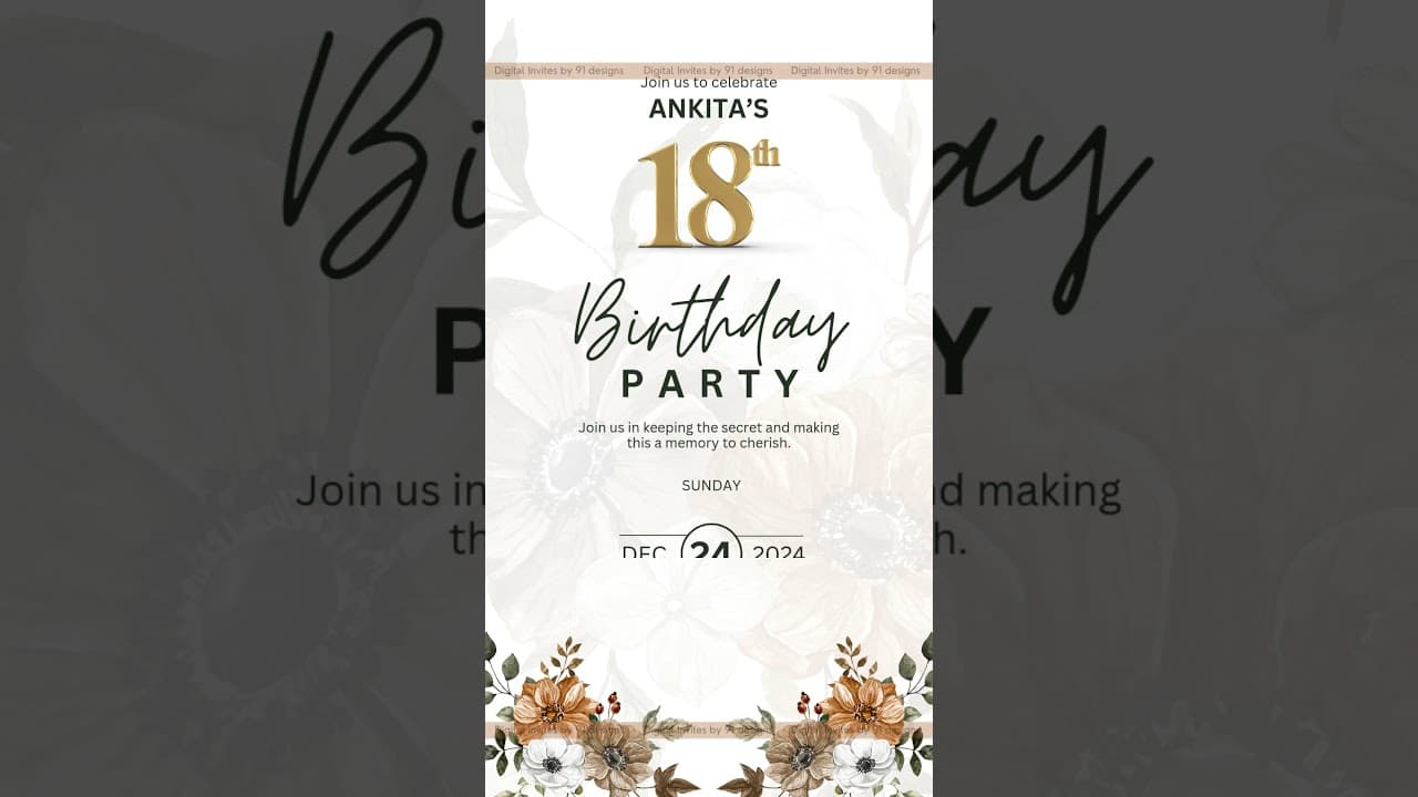 Beautiful Birthday Invitation Cards ( SKU Code: DBC015)