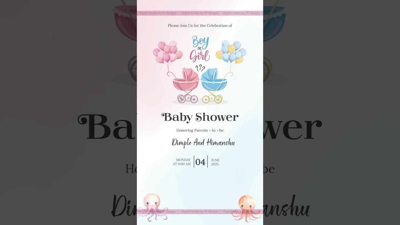 Baby shower digital invitation card (SKU Code: DBS024)